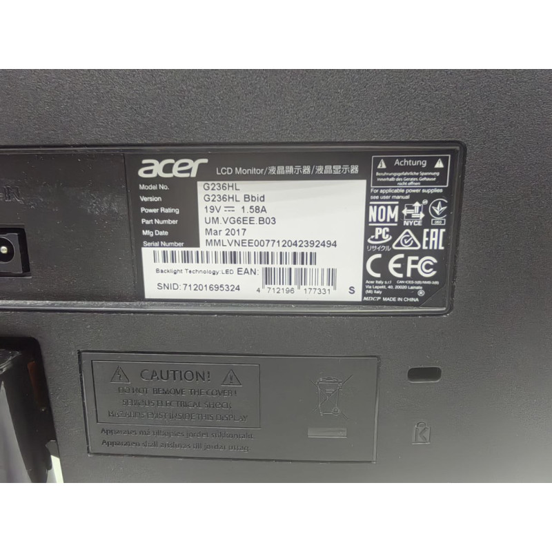 Мониторы Acer G236HLBbd            
            б/у