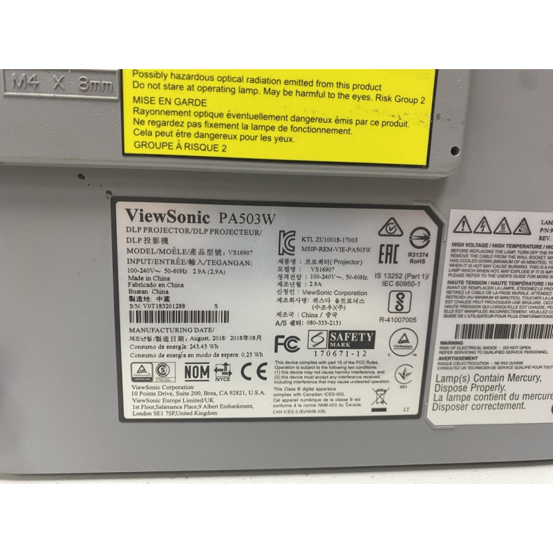 Проекторы Viewsonic PA503W            
            б/у